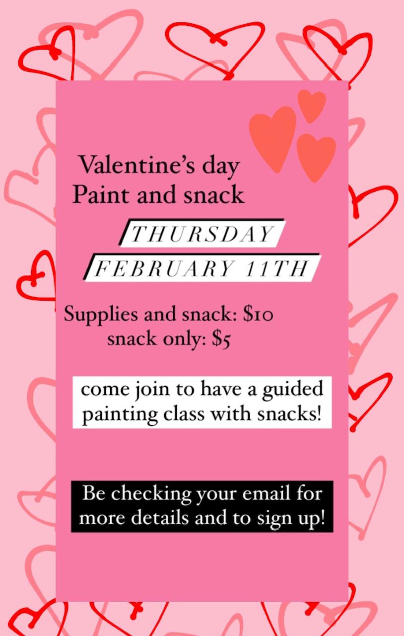 Valentine's Day Paint and Snack